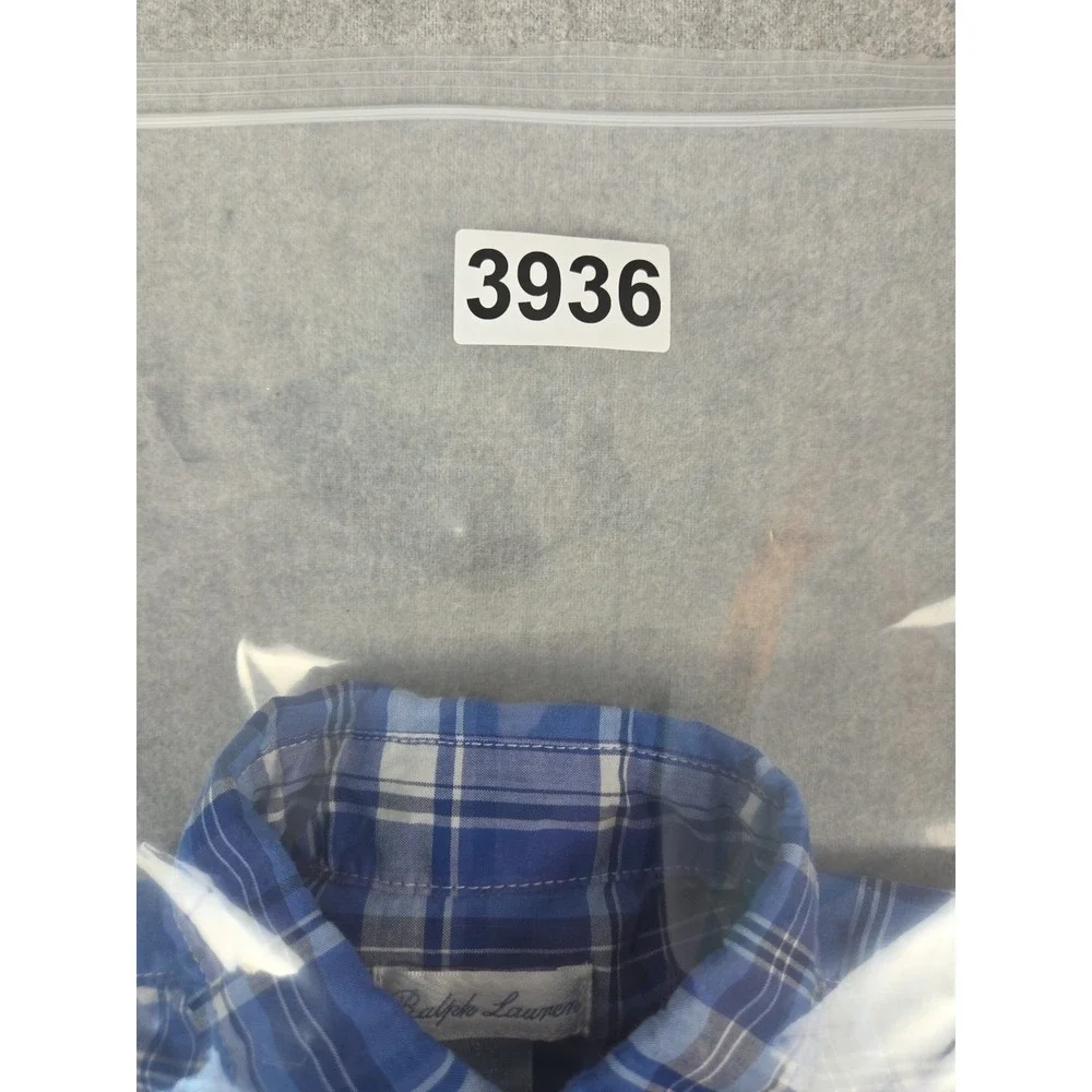 Ralph Lauren Toddler 18 Months Classic Oxford Shirt Blue Plaid Preppy‎ Pony Logo